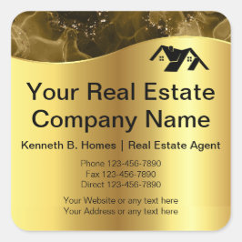 実在財産建築。黒金ゴールド スクエアシール