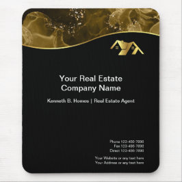 実在財産建築。黒金ゴールド マウスパッド