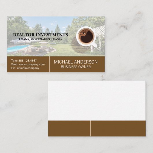 実在財産 |コーヒーロゴ 名刺 (正面/裏面)