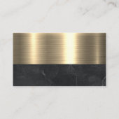 実在財産 | メタリック金ゴールドブラック大理石 名刺 (裏面)