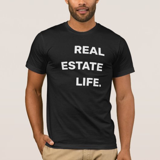 実在財産。不動産仲介業者マーケティング Tシャツ (正面)