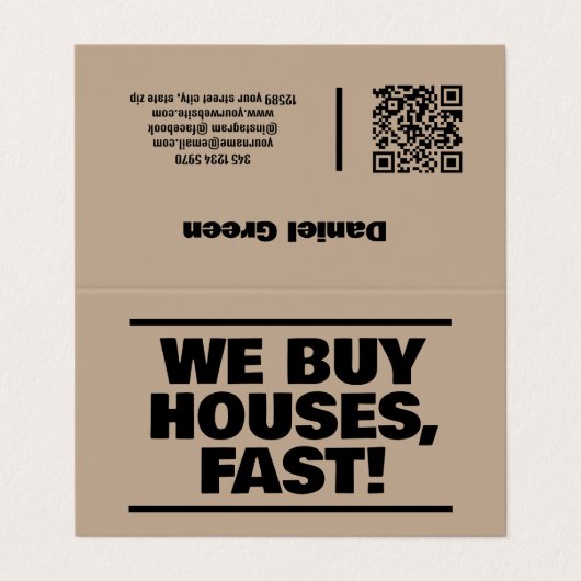 実在買Estate We Houses QR Folded 名刺 (外部フラット)