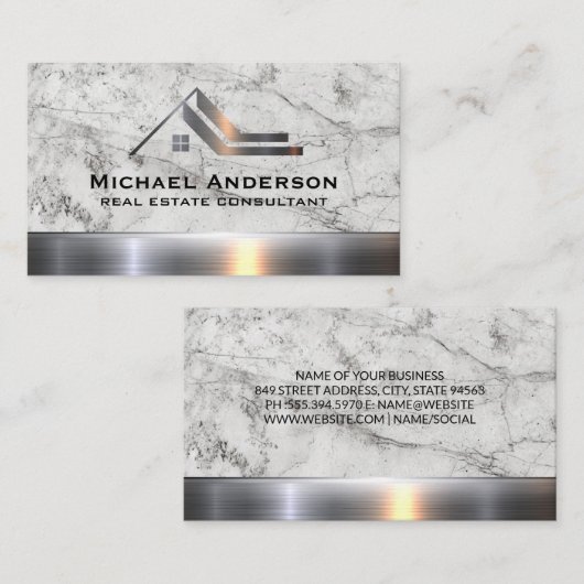 実在資産大理石 名刺 (正面/裏面)
