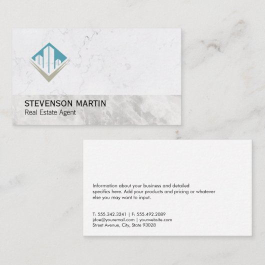 実在資産投資家 |プロパティマネージャ |大理石 名刺 (正面/裏面)