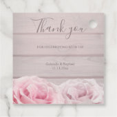 実在赤面ピンクローズ素朴ウッド結婚ズ フェイバータグ (裏面)