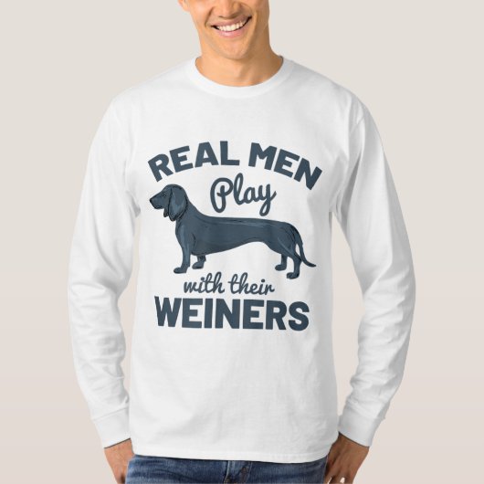 実在遊人のウィーナーおもしろいDachshund D Tシャツ (正面)