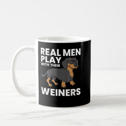 実在遊人のウィーナーおもしろいDachshund T コーヒーマグカップ (左)