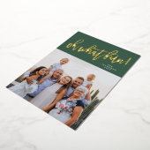 実在金ゴールドオー何おもしろいクリスマスフォト 箔シーズンカード (回転した状態)