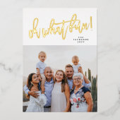 実在金ゴールドオー何おもしろいクリスマスフォト 箔シーズンカード (正面)