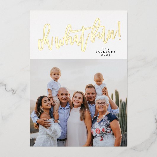 実在金ゴールドオー何おもしろいクリスマスフォト 箔シーズンカード (正面)