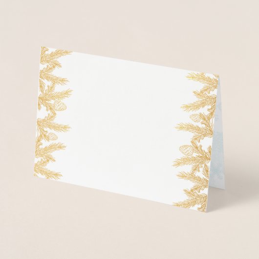 実在金ゴールドジョエウノエルタイポグラフィパインスノーフレーク 箔カード (正面)