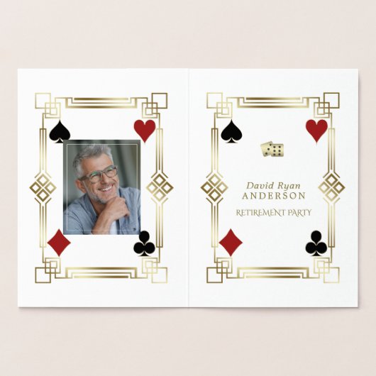 実在金ゴールドトランプのポーカー退職パーティー 箔カード (内部)