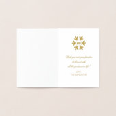 実在金ゴールドハッピーニューイヤータイポグラフィスノーフレーク 箔カード (内部)