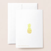 実在金ゴールドフォイル熱帯熱パイナップル感謝していパイ 箔カード (裏面封筒付き)