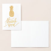 実在金ゴールドフォイル熱帯熱パイナップル感謝していパイ 箔カード (ディスプレー)