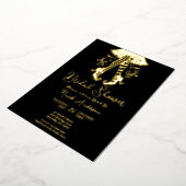 実在金ゴールドブライダルシャワー 箔招待状 (回転した状態)