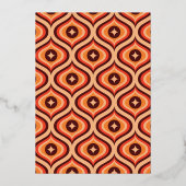 実在金ゴールドミッドモダンレトロアーチブランチブライダルシャワー 箔招待状 (裏面)