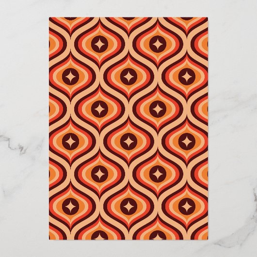 実在金ゴールドミッドモダンレトロアーチブランチブライダルシャワー 箔招待状 (裏面)