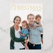 実在金ゴールドメリーのクリスマス写真 箔シーズンカード (正面)
