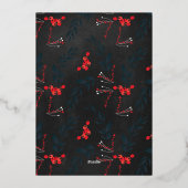 実在金ゴールドメリークリスマスの手紙の渦巻き写真 箔シーズンカード (裏面)