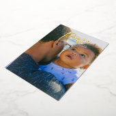 実在金ゴールドレタリング平和クリスマス写真 箔シーズンカード (回転した状態)