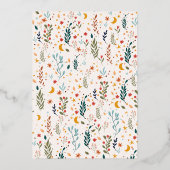 実在金ゴールドヴィンテージ神秘的フローラモノグラム結婚の 箔招待状 (裏面)