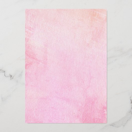 実在金ゴールド箔アンパサンドとピンクのバラ結婚ズのfor 箔招待状 (裏面)