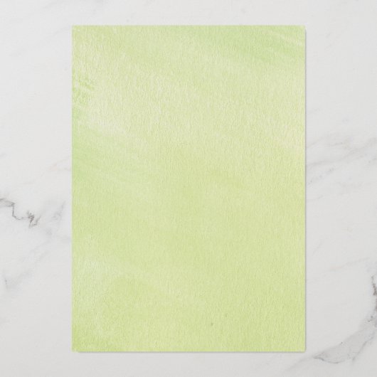 実在金ゴールド箔アンパサンドとピンクのバラ結婚ズグリーン 箔招待状 (裏面)