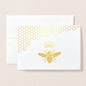 実在金ゴールド箔クイーンビー 箔カード (封筒付き正面)