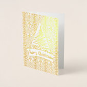 実在金ゴールド素晴らしギャツビーアールデコメリークリスマス 箔カード (正面)