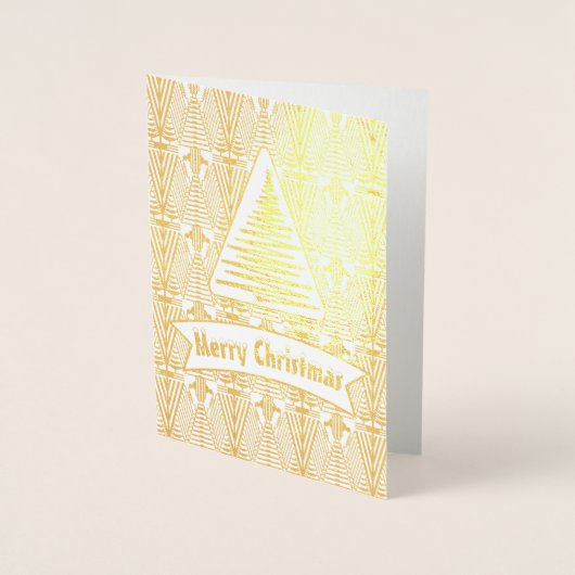 実在金ゴールド素晴らしギャツビーアールデコメリークリスマス 箔カード (正面)