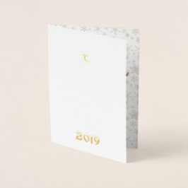 実在金ゴールドHappy New Year写真 箔カード