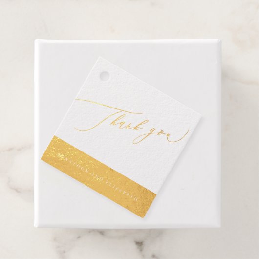 実在金ホイルモダンスクリプト フェイバータグ (箱)