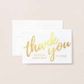 実在金箔ありがとうご結婚ざう |と写真 箔カード (封筒付き正面)