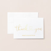 実在金箔ありがとうご結婚ざう |と写真 箔カード (封筒付き正面)