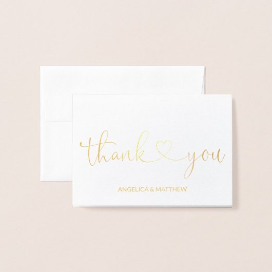 実在金箔ありがとうご結婚ざう |と写真 箔カード (封筒付き正面)