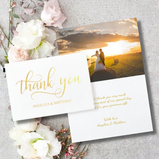 実在金箔ありがとうご結婚ざう |と写真 箔カード