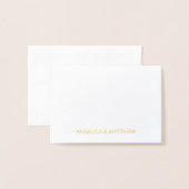 実在金箔ありがとうご結婚ざう |と写真 箔カード (封筒付き正面)