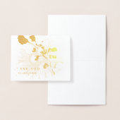 実在金箔ありがとうフローラパーソナライズされた 箔カード (ディスプレー)