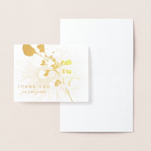 実在金箔ありがとうフローラパーソナライズされた 箔カード (ディスプレー)