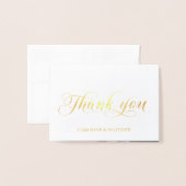 実在金箔ありがと結婚う | (フォトフォイル付き) 箔カード (封筒付き正面)