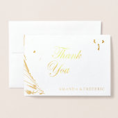 実在金箔お礼のカー結婚ド 箔カード (封筒付き正面)