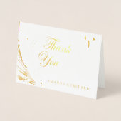 実在金箔お礼のカー結婚ド 箔カード (正面)