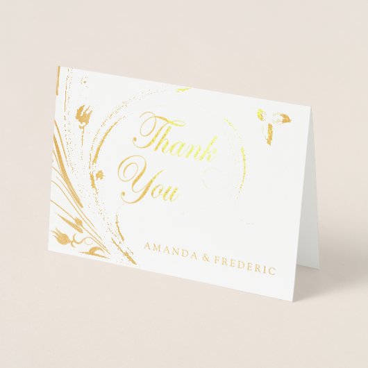 実在金箔お礼のカー結婚ド 箔カード (正面)