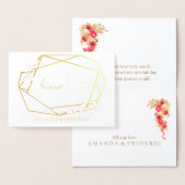 実在金箔と花ありがとうご結婚ざい 箔カード (ディスプレー)