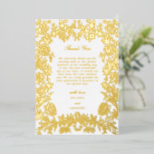 実在金箔のフローラ結婚に感謝 箔招待状 (立ち正面)