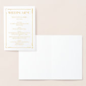 実在金箔アールデコの結婚メニューカード 箔カード (ディスプレー)