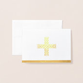 実在金箔クロスノートカード 箔カード (封筒付き正面)