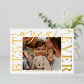 実在金箔タイポグラフィ最高の年前写真 箔シーズンカード (立ち正面)