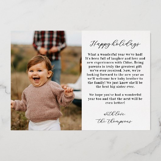 実在金箔タイポグラフィ最高の年前写真 箔シーズンカード (裏面)